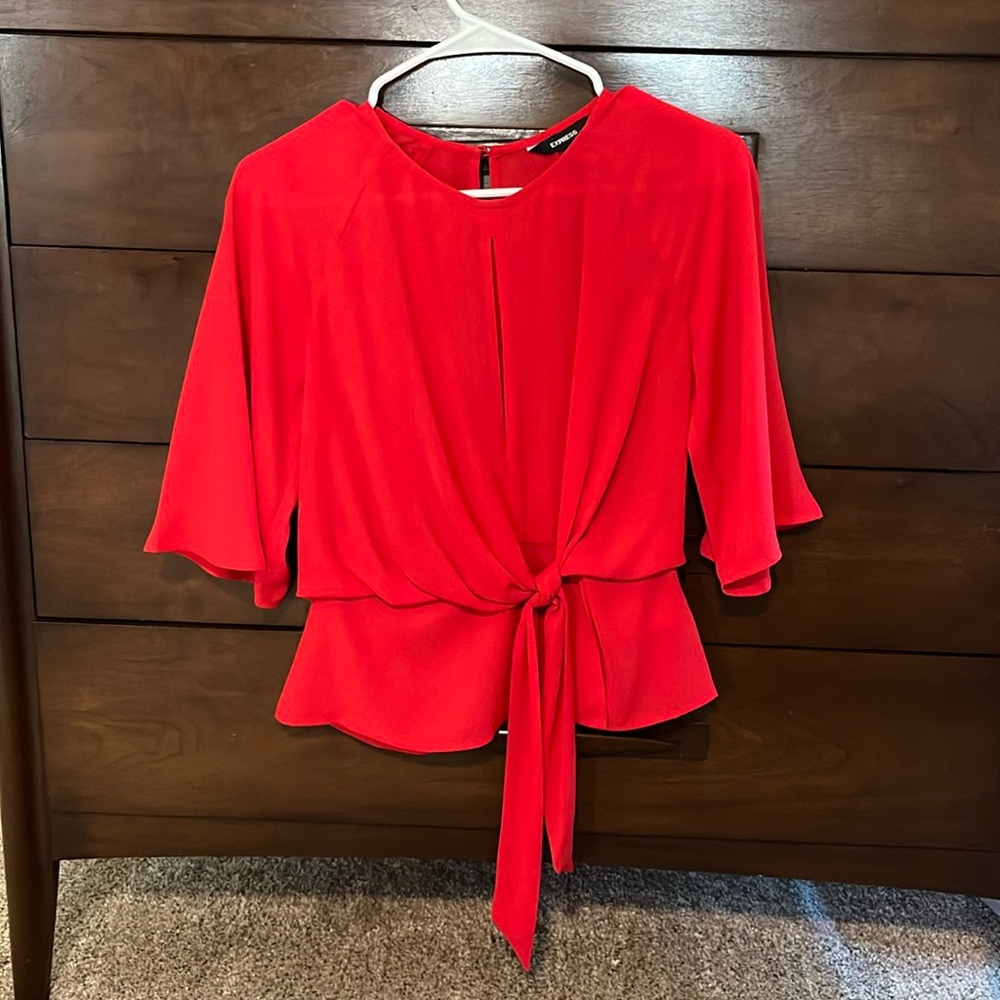 Express Faux wrap silky top